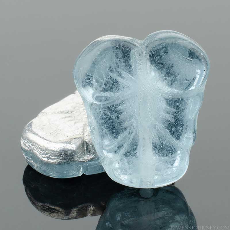 Glass Bead Pansy Flower - 13mm - Alexandrite Labrador (Strand 12)