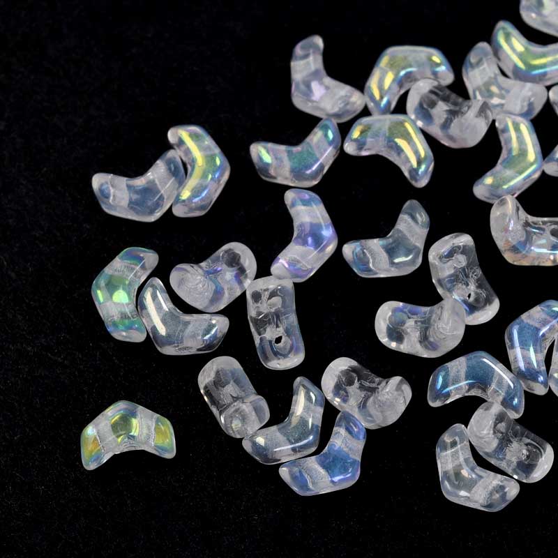 Czech Shaped Beads - Mini ChevronDuo - Crystal AB (Tube)