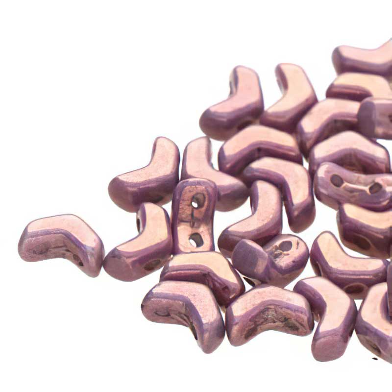Czech Shaped Beads - Mini ChevronDuo - Chalk Vega Purple (Tube)