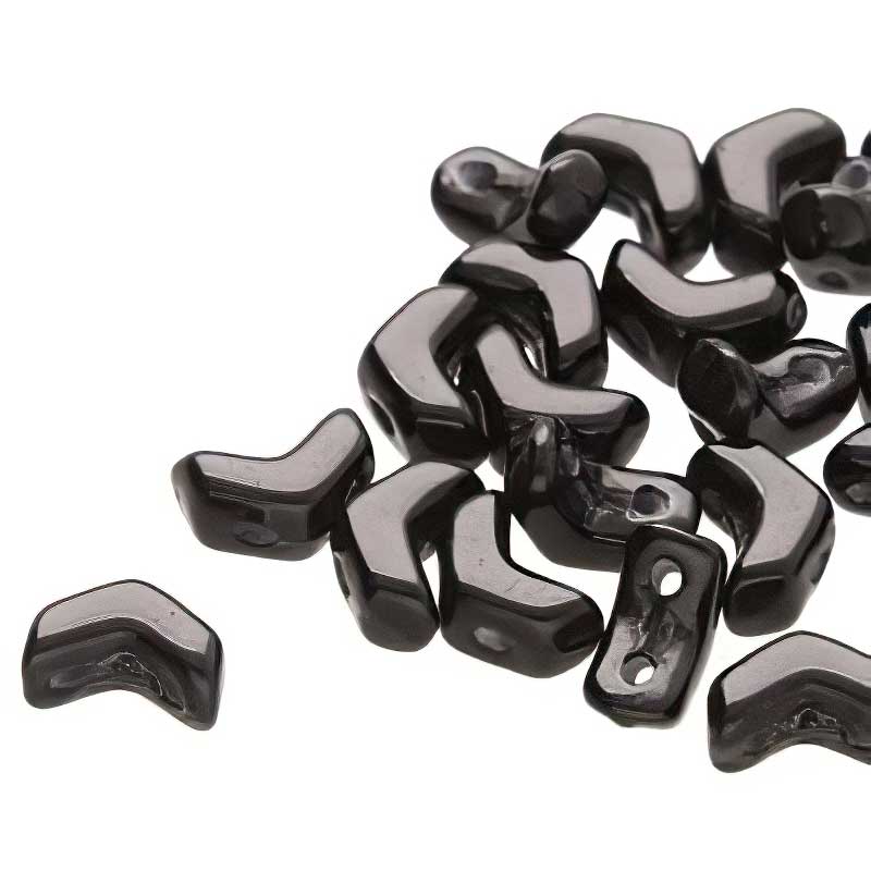 Czech Shaped Beads - Mini ChevronDuo - Jet (Tube)