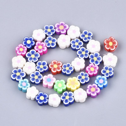 Polymer Clay Vinyl - Flowers - Assorted Colours (strand)