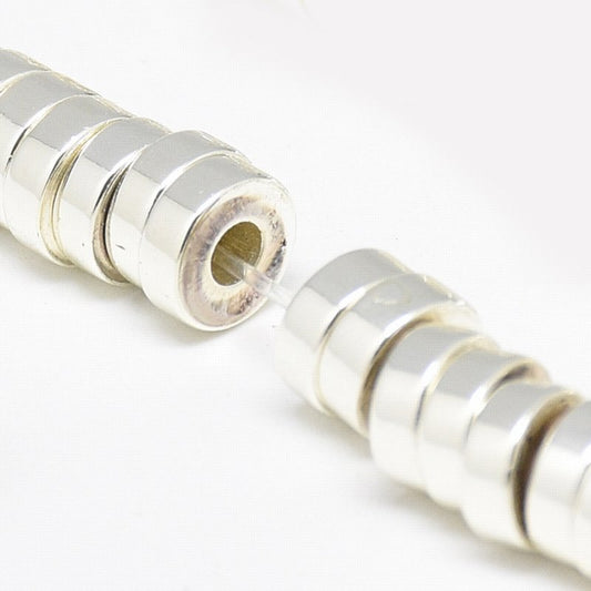 SilverPl Hematite 6x2mm Rondelle 16in