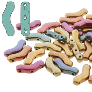 Czech Shaped Beads - Bridge - Violet Rainbow (25)