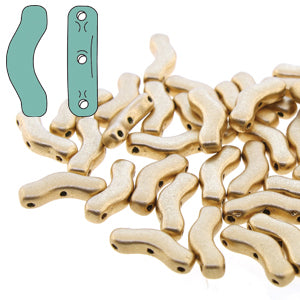 Czech Shaped Beads - Bridge - Bronze Pale Gold (25)
