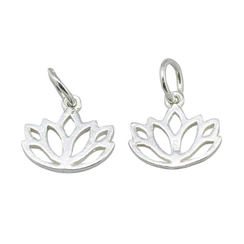 Sterling Charm Lotus Pair