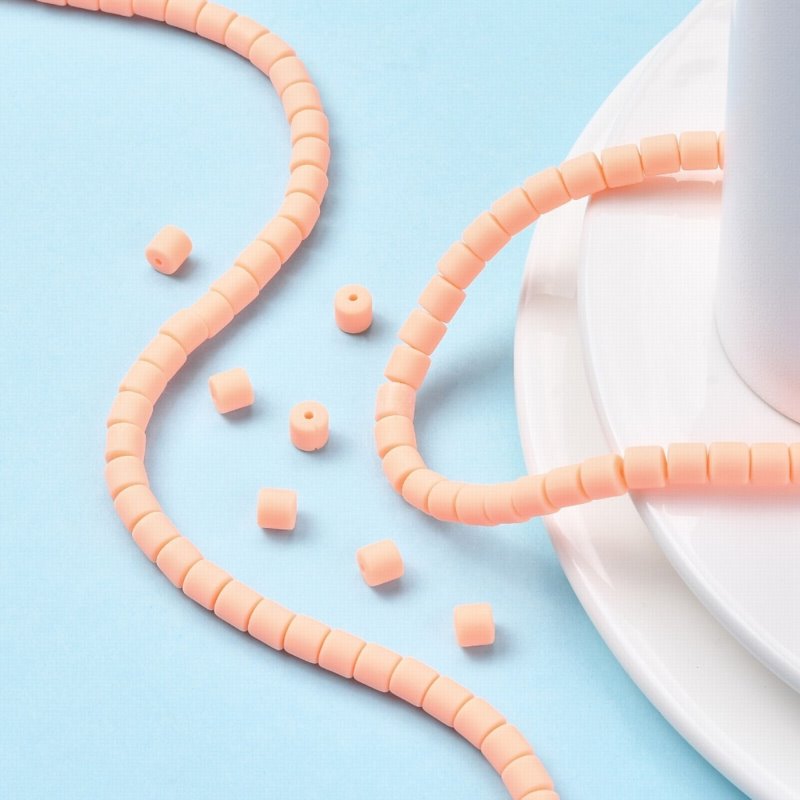 Polymer Clay Vinyl - Tubes - Light Peach (strand)