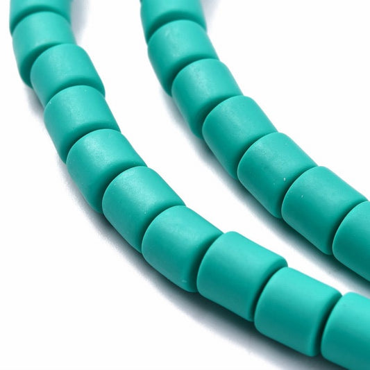 Polymer Clay Vinyl - Tubes - Green Turquoise (strand)