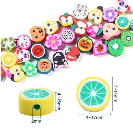 Kit - Stretchy Bracelets - Polymer Clay Beads and Stretch Cord - Fruit & Critte