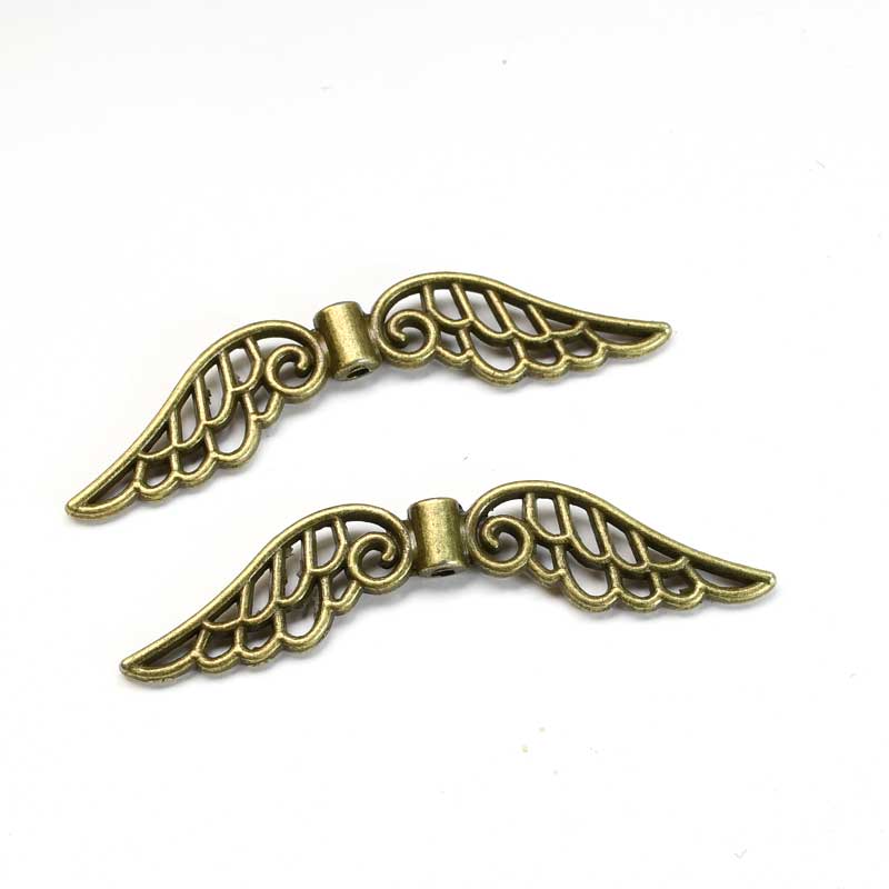 Pendant - Open Filigree Angel Wings - Antique Bronze (2)