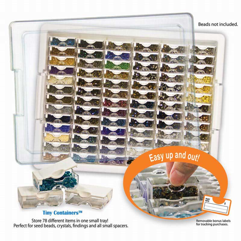 Elizabeth Ward Bead Storage Solutions - 82 Piece Tiny Containers plus Tray