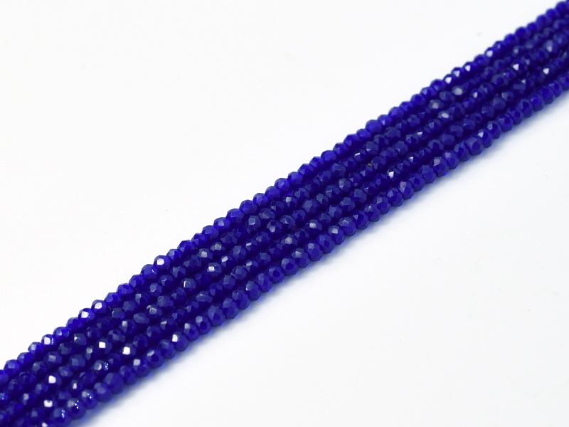China Cut - 1.5x2.5mm Faceted Rondelle - Cobalt Blue (Approx 200)