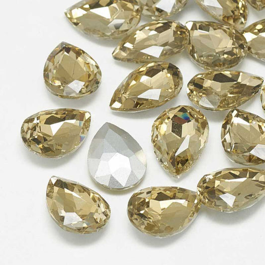 Fancy Rhinestone - 13x18mm Faceted Pear Drop - Coffee Diamond (5)