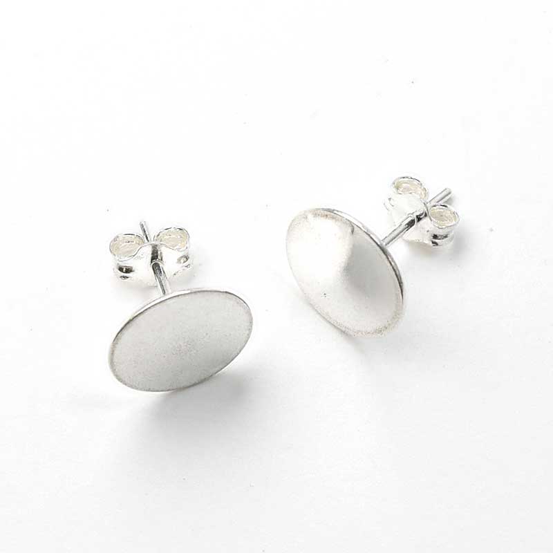 Earring - 10mm Stud with Disc for Glue - Sterling (pair)