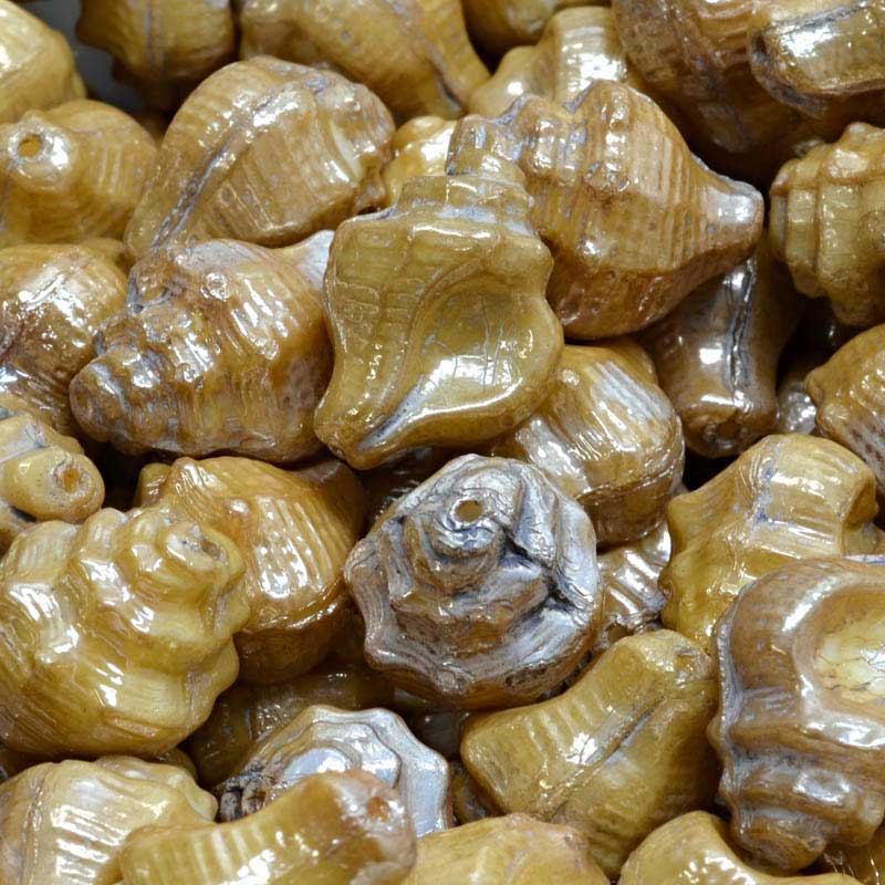 Glass Bead Murex Shell - Golden Sugar (20)