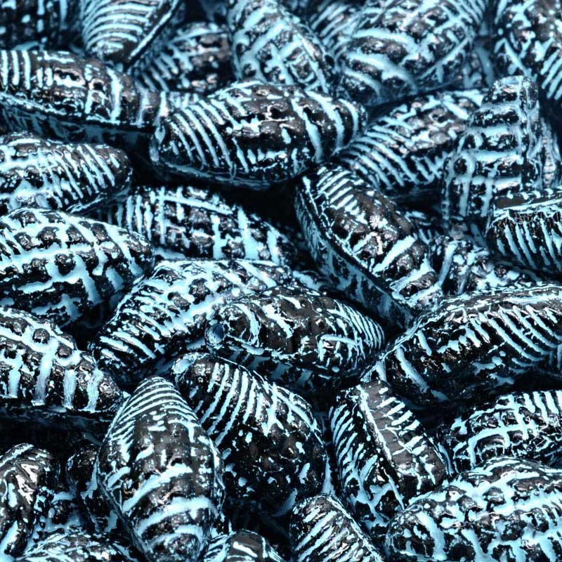 Glass Bead Miter Shell - Jet Turquoise (20)
