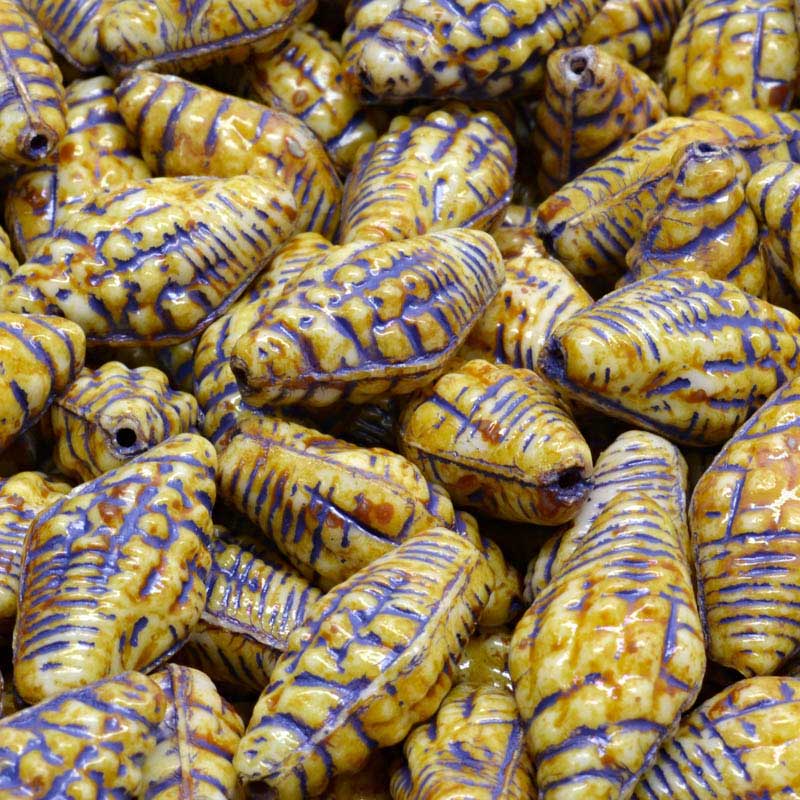 Glass Bead Miter Shell - Very Antiqued Ivory (20)