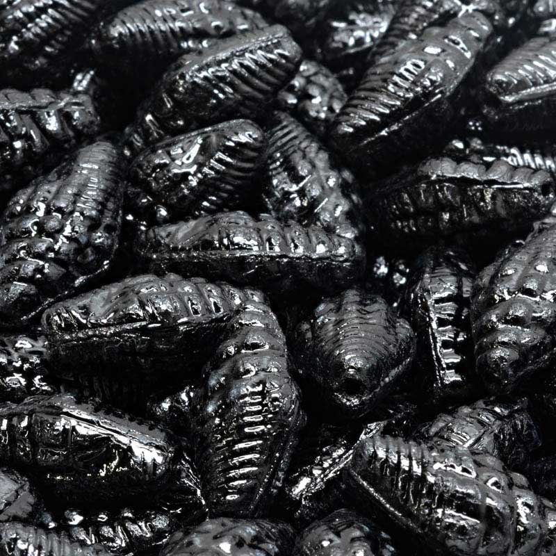 Glass Bead Miter Shell - Jet (20)
