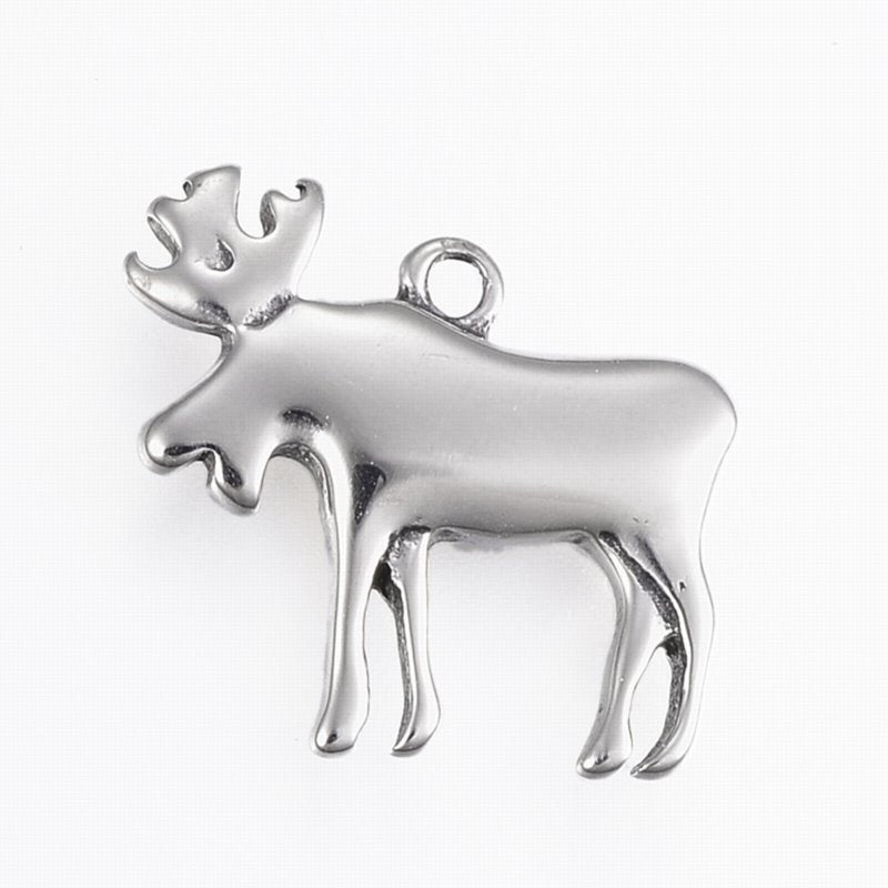 Moose Charm Stainless Steel Each