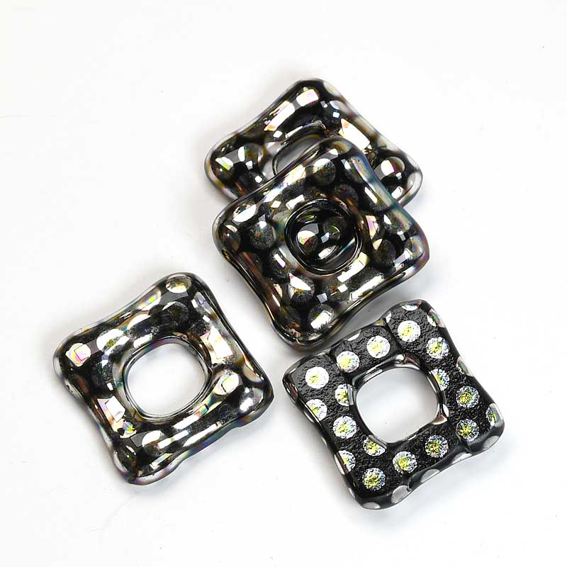 Fused Glass - 25mm - Trafalgar Square - Jet