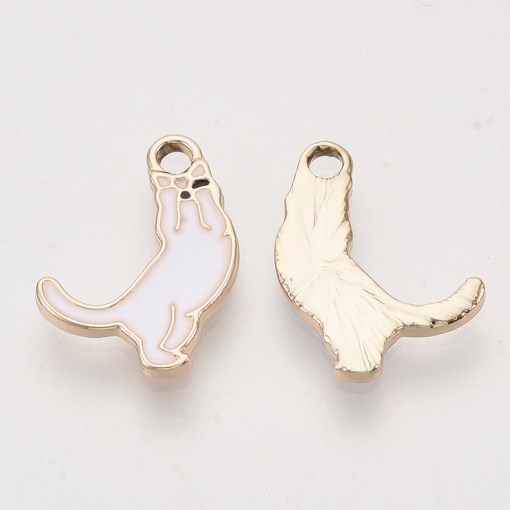 Cat Wink & Stretch Charm White 5