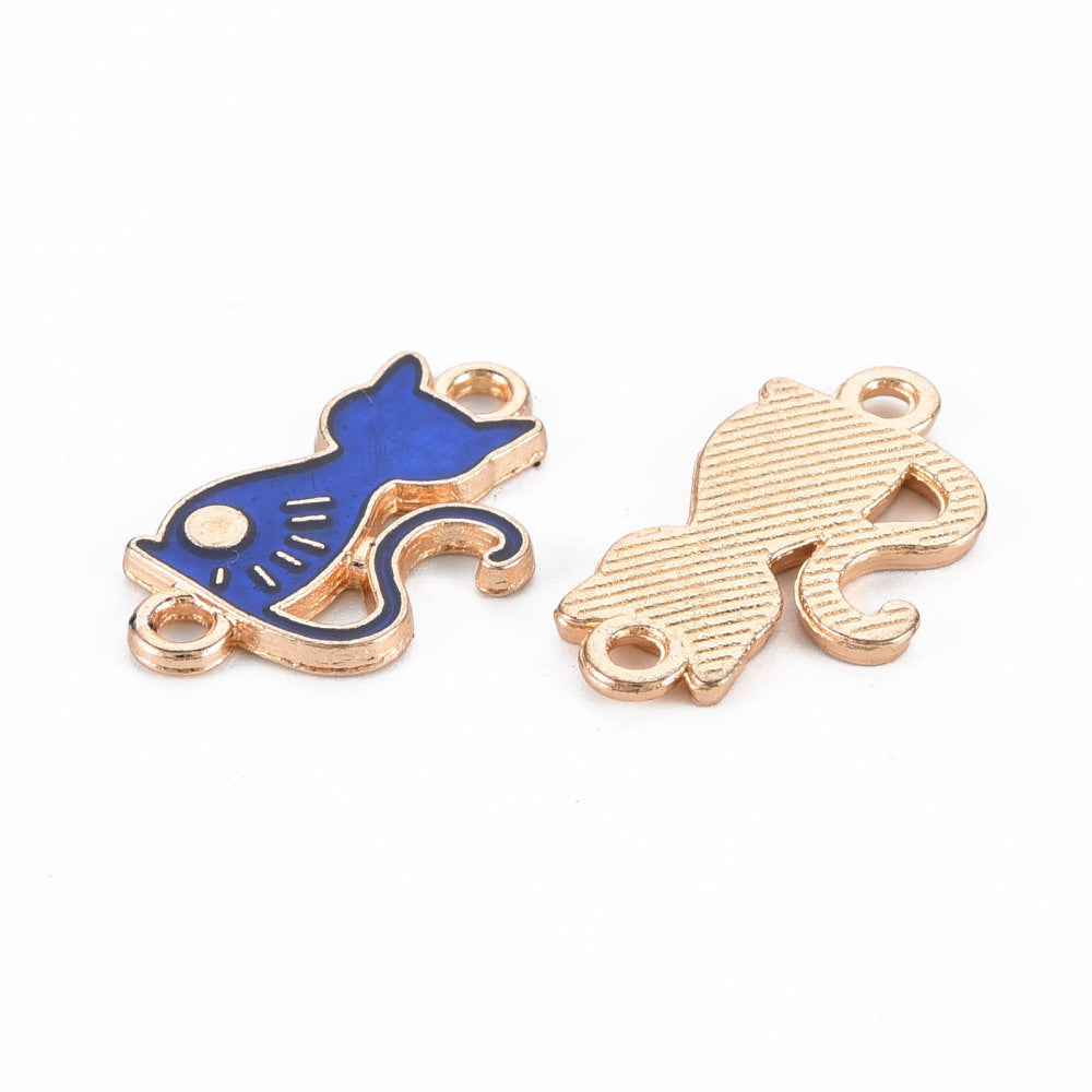 Rising Sun Cat Charm Deep Blue Pair