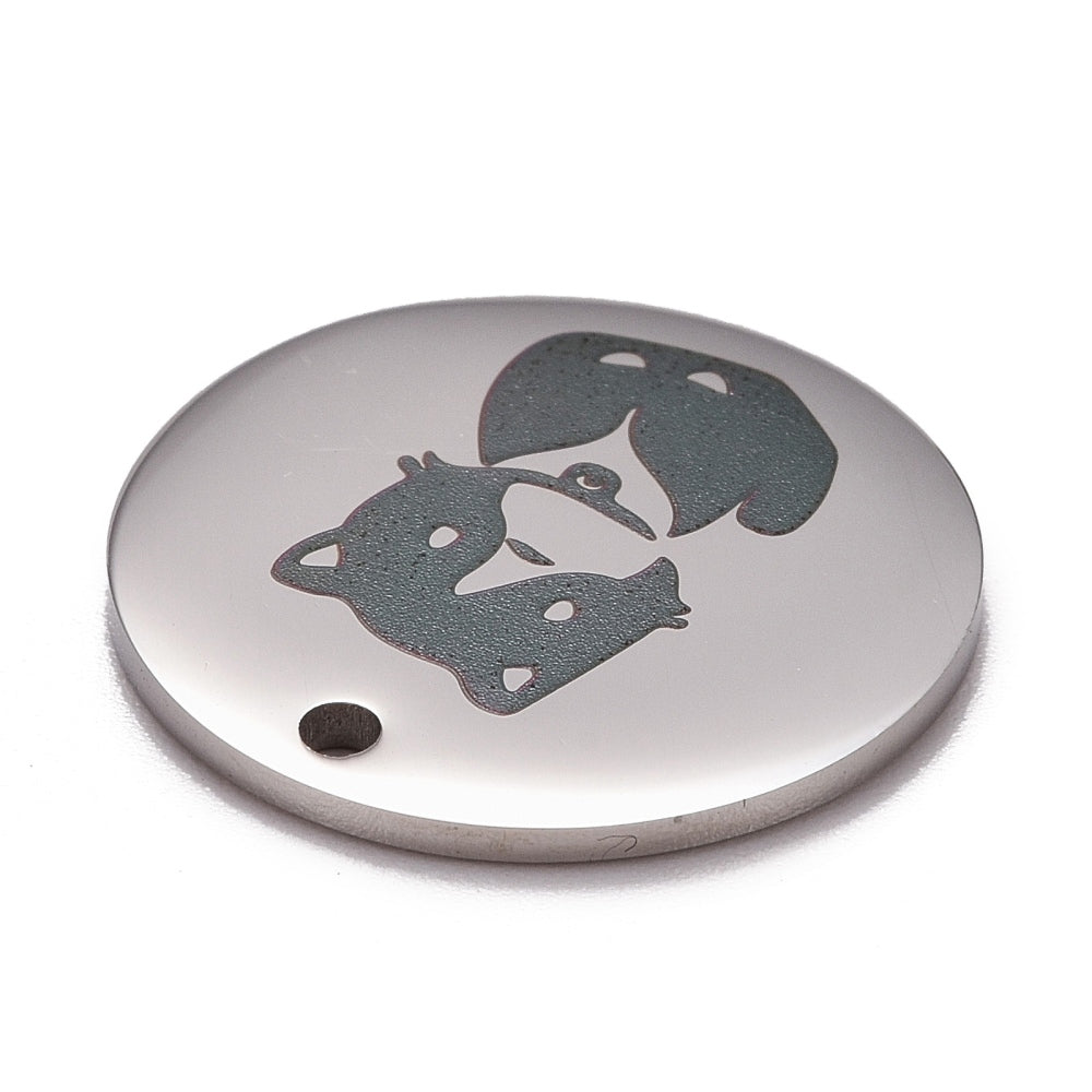 Flat Rd Curious Cat Charm Stainless Each