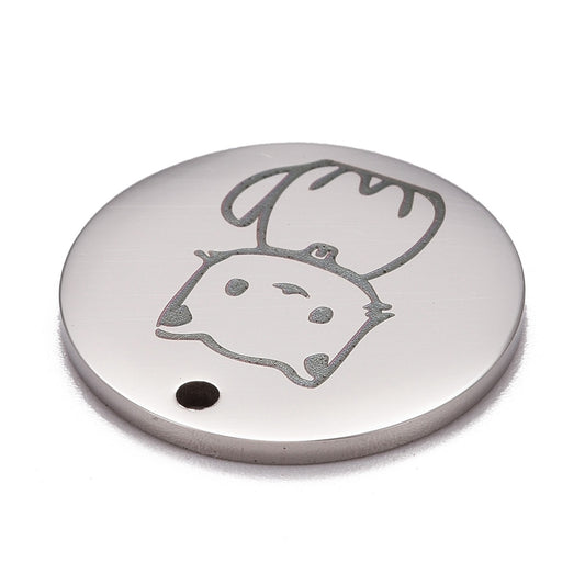 Flat Rd Stoic Cat Charm   Stainless Each