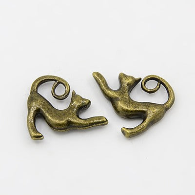 3D Stretching Cat Charm Ant Bronze 20