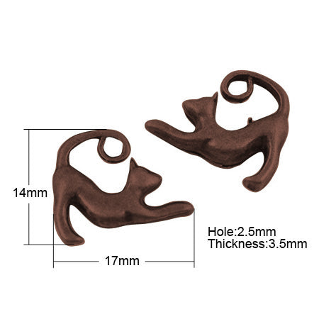 3D Stretching Cat Charm Ant Copper 20