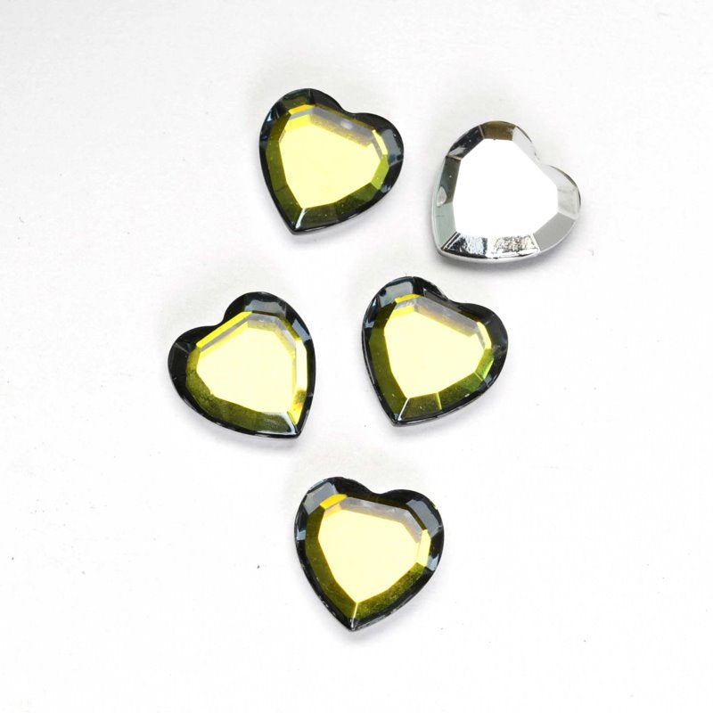 Swarovski Vintage Flatback Rhinestones - 10mm - Faceted Flat Heart (Article 4816