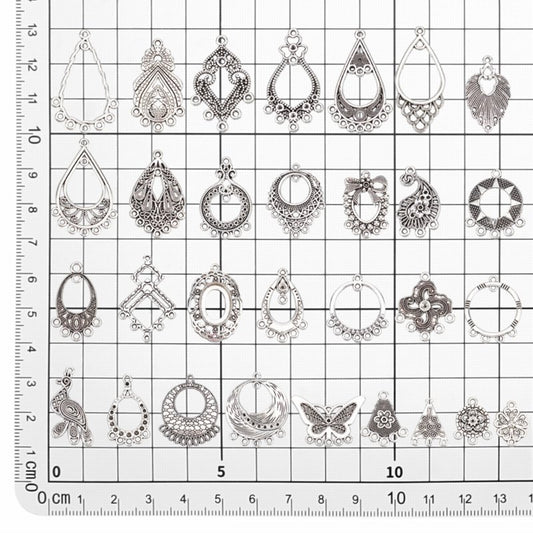 Earring - Chandelier Collection - Antiqued Silver (Box 30prs)