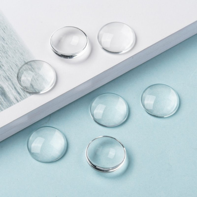 Glass Cabochon - 18mm - Round - Clear (10pcs)