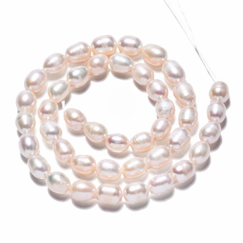 Freshwater Pearls - 8mm - Oval - White (14in strand)