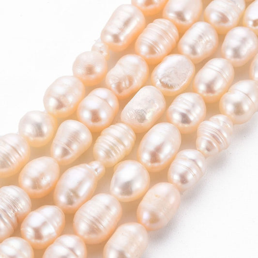 Freshwater Pearls - 8.5mm - Oval - White (strand)