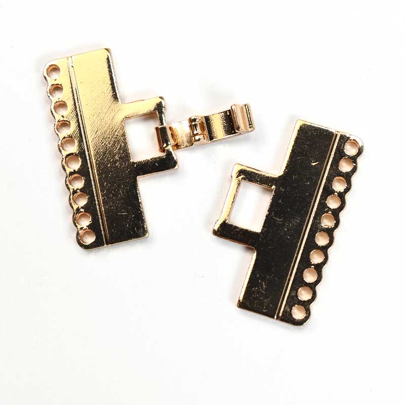 Clasps - 40mm - 10 Strand Classic Fold Over - Gold Plated