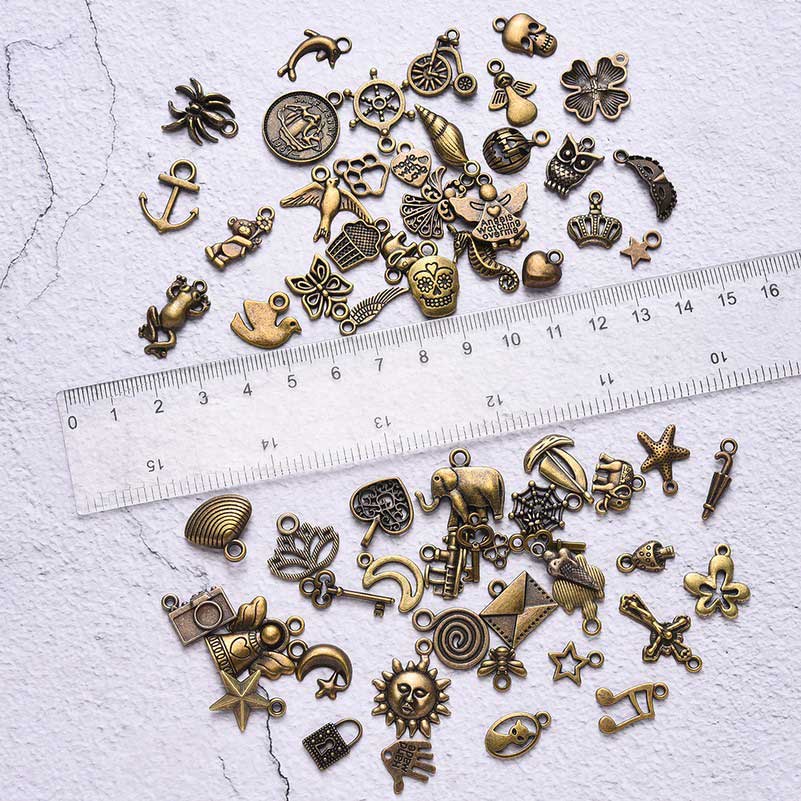 All the Charms Antique Bronze 100pcs