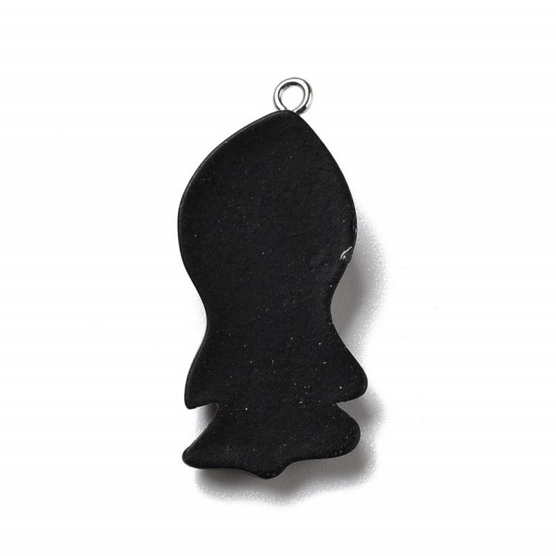 Resin Scream Ghost Charm   Black Pair