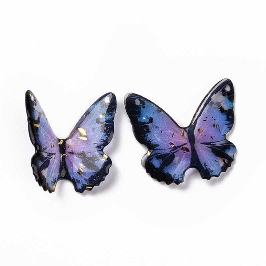 Resin 38mm 3D Butterfly   AsstColour 5pcs