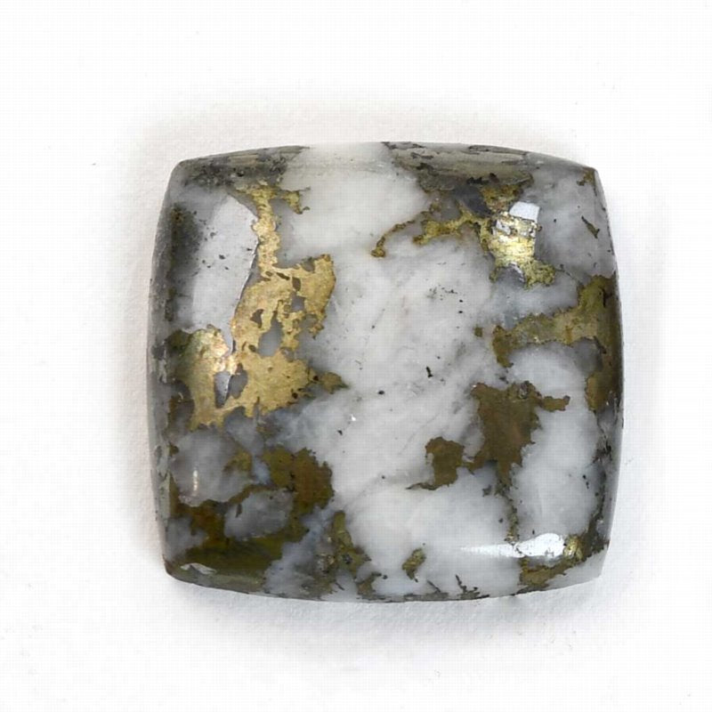 OOAK Cabochon - Pyrite in Quartz - Cushion Square