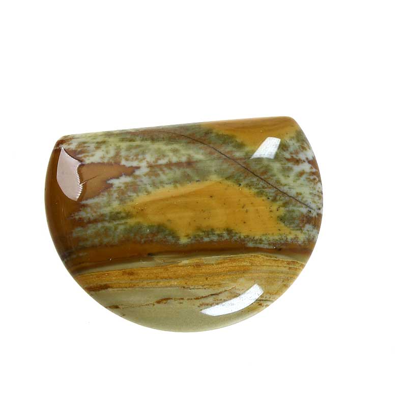 OOAK Cabochon - Picture Jasper - Freeform Half Circle