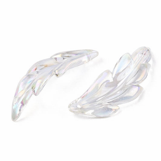 Acrylic Charm   FeatherLeaf CrysAB 25