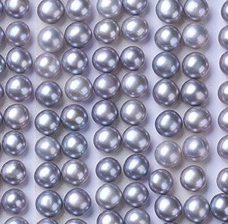 Natural Cultured Freshwater Pearls - 5-5.5mm - Half Drilled Rondelle - Platinum