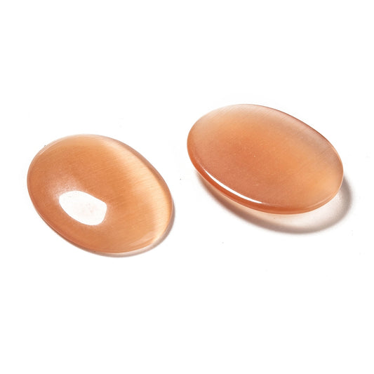 Cat's Eye Cabochon - 18x25mm - Oval - Peach Fuzz (5)