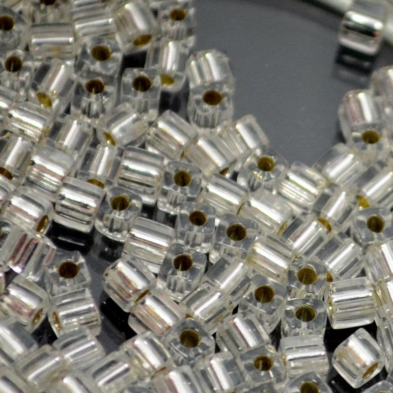 Miyuki Cube - 3mm - Silver Lined Crystal