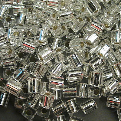 Miyuki Cube - 4mm - Silver Lined Crystal