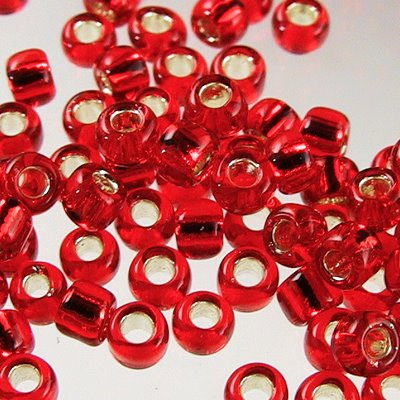 Toho Seed Beads - 8/0 - Silver Lined Siam Ruby