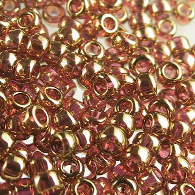 Toho Seed Beads - 8/0 - Gold-Lustered Transparent Pink