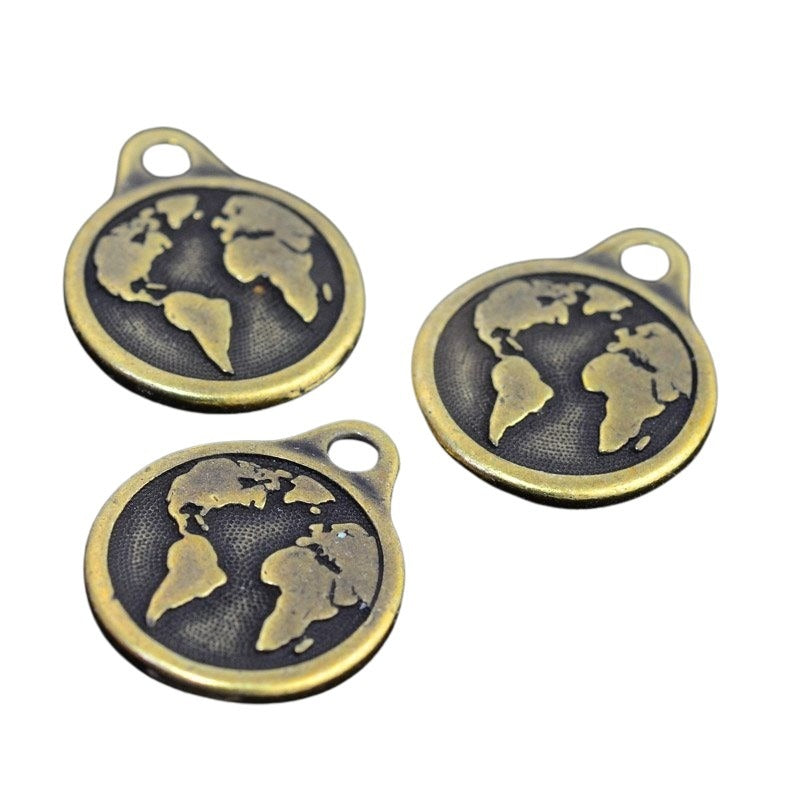 Earth Pendant Brass Oxide Each