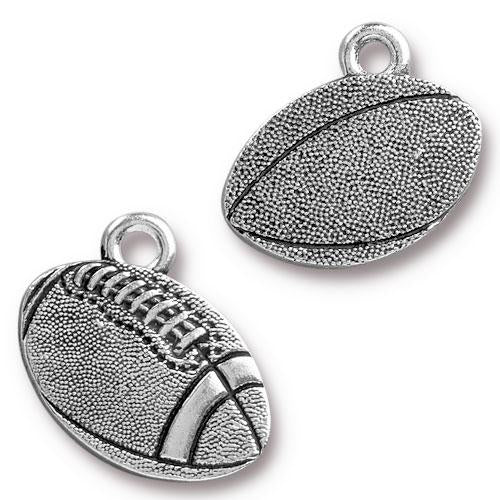 Football Charm Antiqued Silver Each