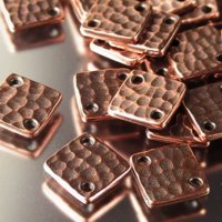 Link - Hammered Flat Square Diamond - Antique Copper